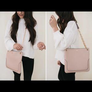 Tory Burch Blush / Pink Purse, Marsden Swingpack Leather Crossbody Bag
